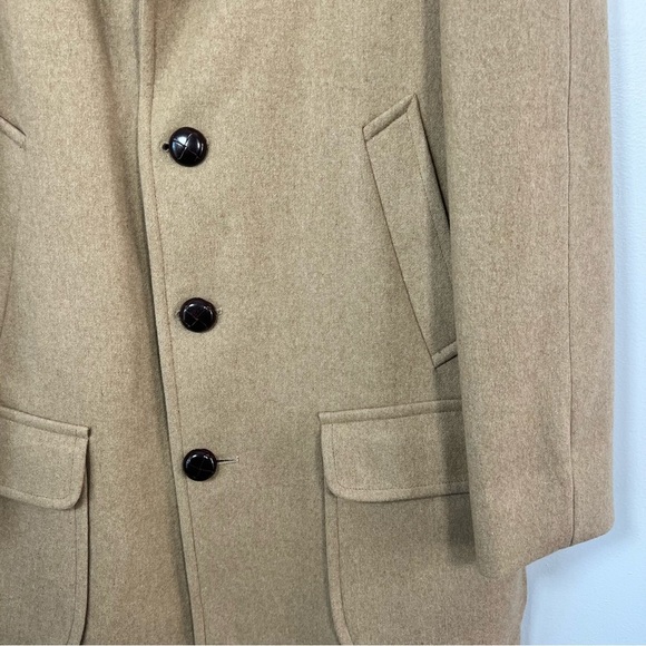 Pendleton Men 100% Wool Camel Tan Long Pea Coat Size 42 Vintage Y2K Jacket - Picture 4 of 9